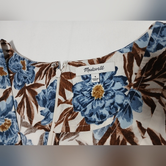 Madewell Sleeveless V Neck Midi Dress In Floral. Size 4 - Picture 10 of 12